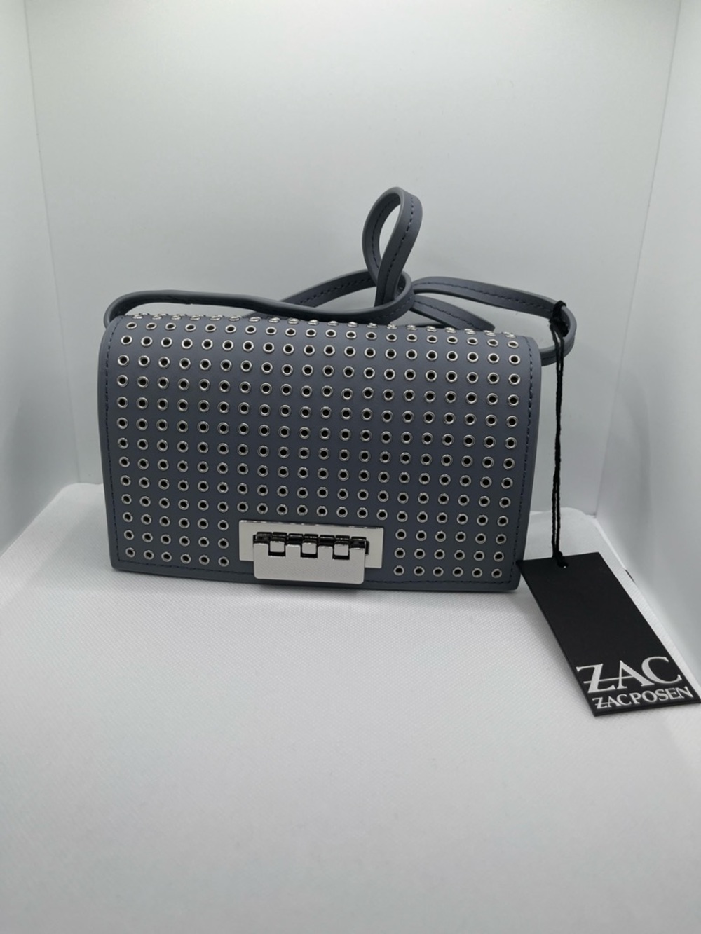 ZAC Zac Posen Gray Eyelet Crossbody Bag